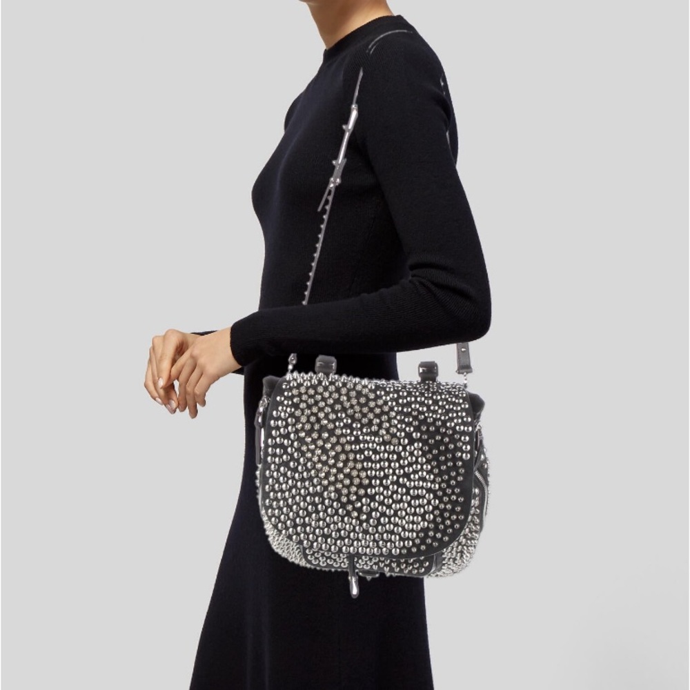 *RARE* Barbara Bui Studded Black Leather Crossbody